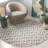 Ebony Hand Tufted Wool/Cotton Geometric Rug in Ivory/Grey-95854448