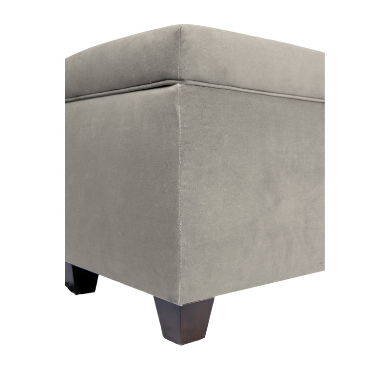 Upholstered Storage Bench, Platinum