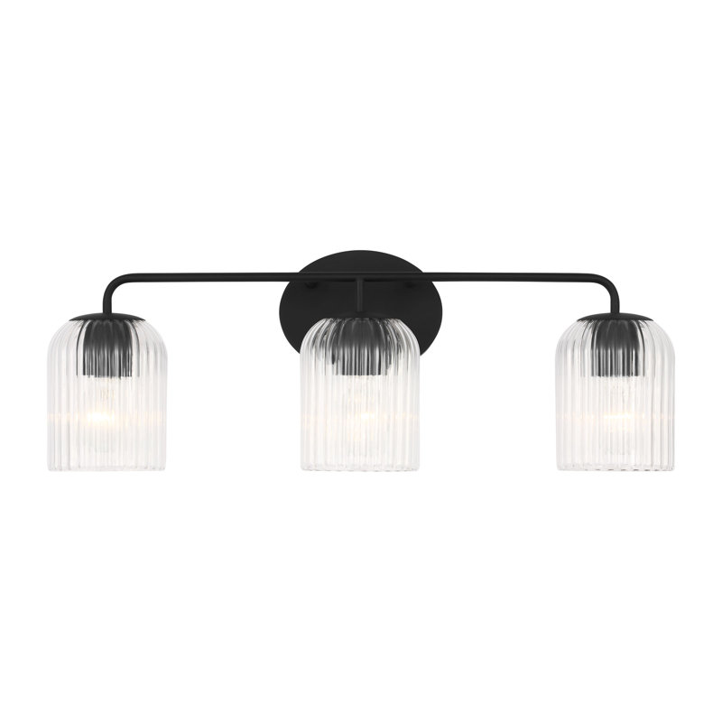 Meuble-lavabo Eisele , H 8,75 po x l 24 po x P 6 po, Nuit noire, Trois lumières