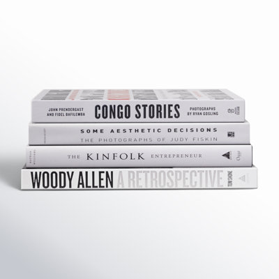 Electra Decorative Books - White & Black Coffee Table Stack - 4 White Books