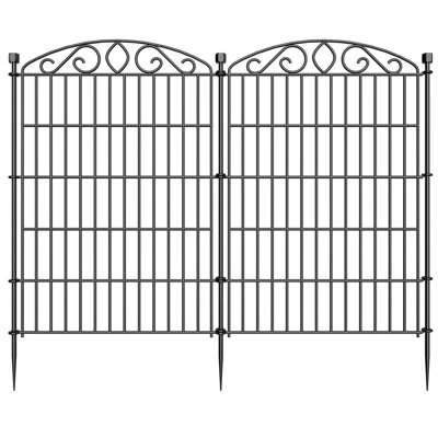 Clôture de jardin à 12 panneaux - H 36 po x L 24,9 pi, grande barrière en métal antirouille pour chiens lapins, bordure extérieure décorative pour jardin, patio et plates-bandes