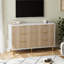 Commode moderne à 6 tiroirs avec poignée dorée et grand tiroir-247360576
