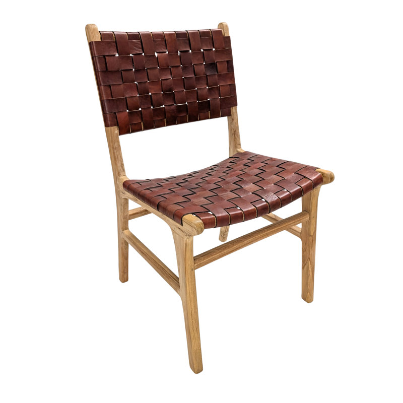 50cm H Solid Wood Side Chair, Oxblood Red