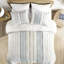 Édredon en chenille de coton grand - blanc et bleu marine avec 2 taies décoratives assorties-124869626-124869627