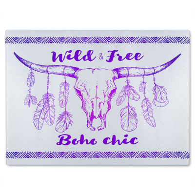 Boho Chic Native American Glass Chopping Board