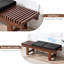 Banc en lattes de bois massif 59,5 po Aadi avec 2 coussins amovibles Aadi-1273278869