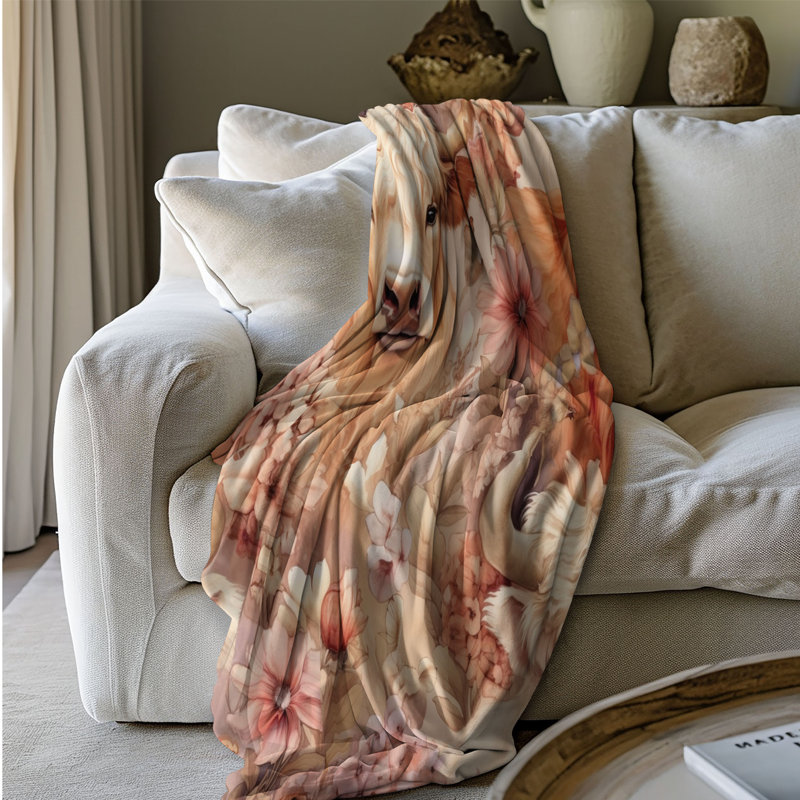  Couverture Whisper Watercolor Cow, Lit simple