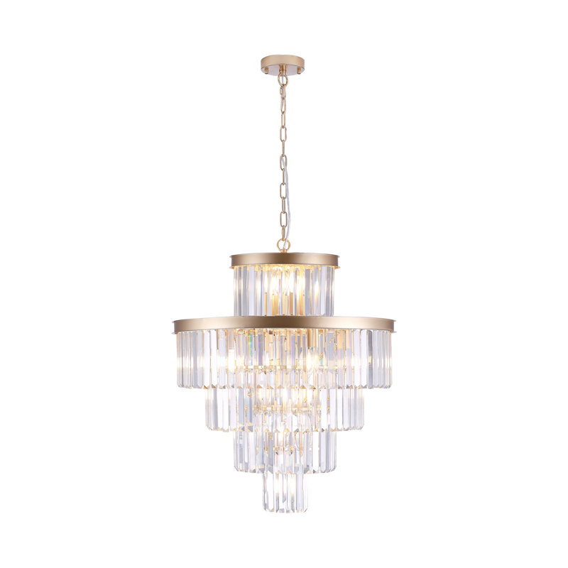 Lustre en cristal doré de luxe
