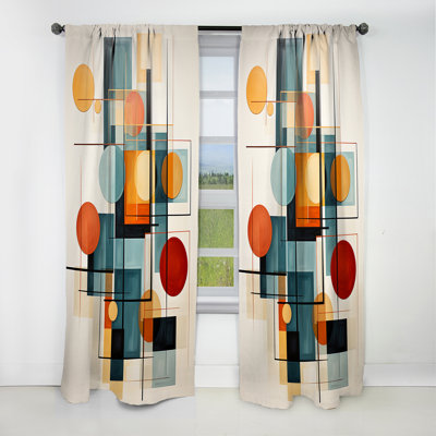 Rideau occultant coloré Mid-Century Retro Reflections IV - Mid-Century