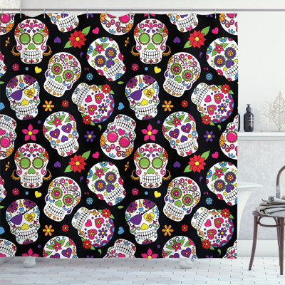 Sugar Skull Shower Curtain Set + Hooks