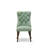 7-piece Kitchen Table Set includes a Dining Table and 6 Willow Green PU Leather Dinner Chairs with Button tufted Back - Antique Walnut Finish-830851091-828094176