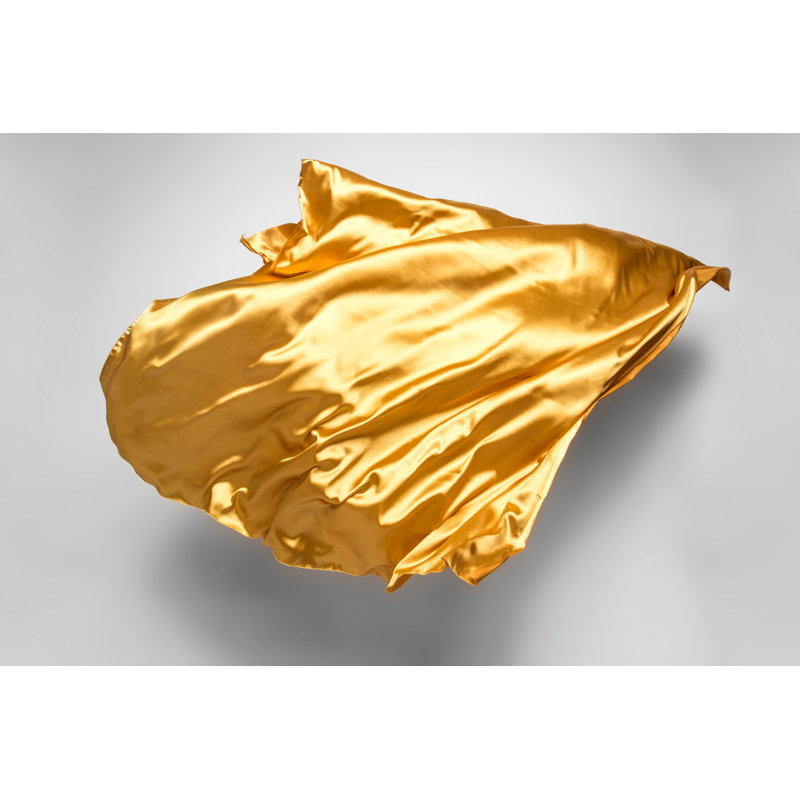 Golden Flying Fabric - Wrapped Canvas Print, 20cm H x 30cm W x 3.8cm D