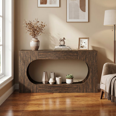 Console en bois de noyer avec tiroir et canapé d'entrée en bois d'ingénierie