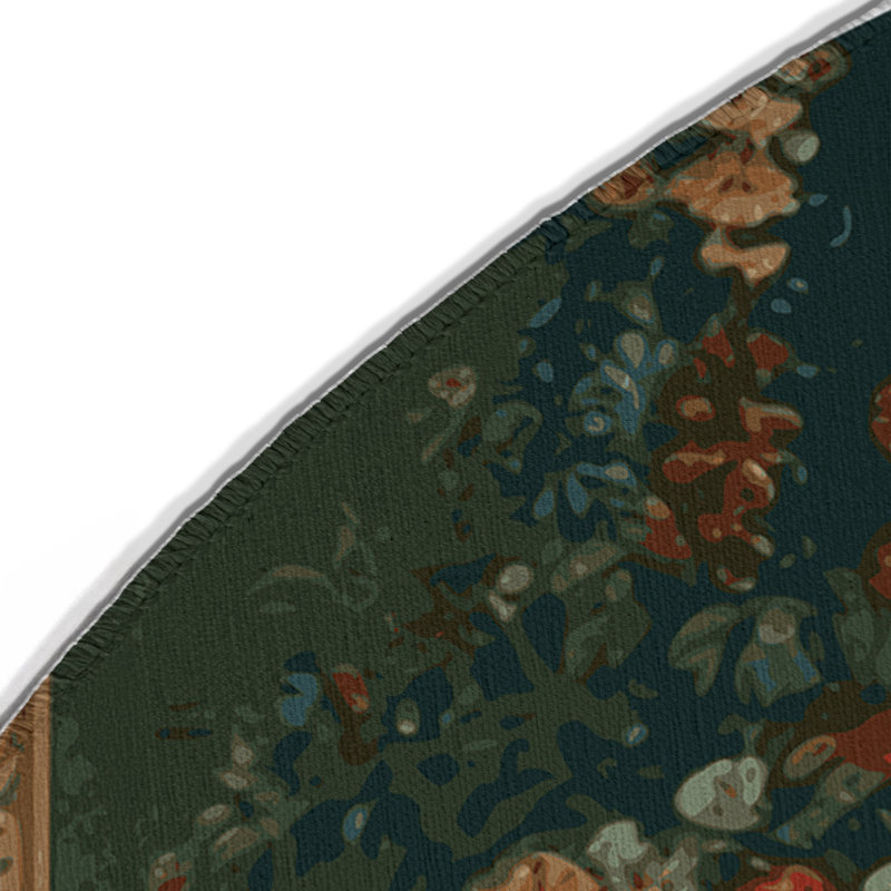 Tapis d'intérieur et d'extérieur brun français, Rond 5 pi