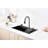 Waterfall Kitchen Sink, Stainless Steel Single Bowl In Black, Multifunctional Workstation With Flying-Rain Faucet And Cutting Board, 30×18″ Stainless Steel Single Bowl Sink, LS-SSBL05
