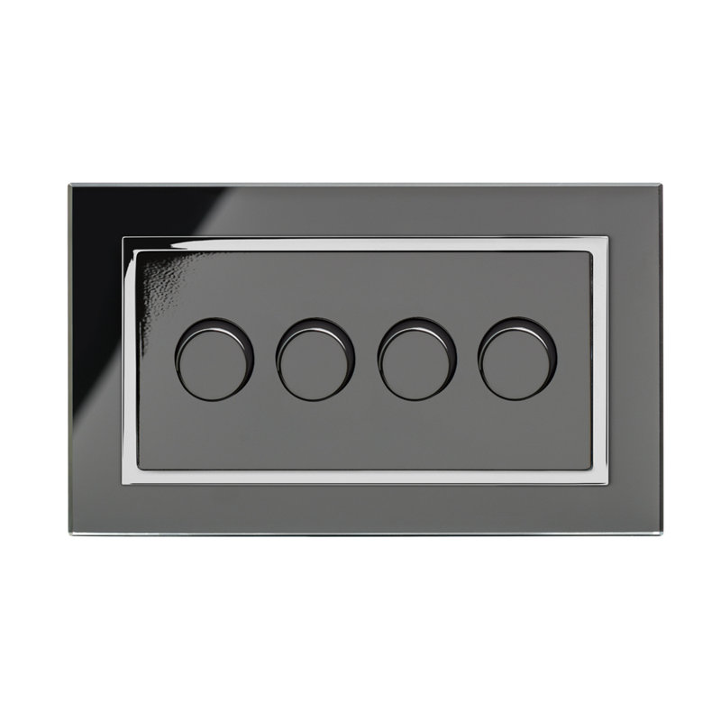 Crystal CT 4G Rotary LED Dimmer Switch 2 Way Black, Black
