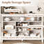 Buffet 52,8 po, armoire pour la cuisine - bois blanc et armoire de rangement longue durée avec tablettes réglables blanc, 53 po x 36 po, 16 po, 90 lb, et plus