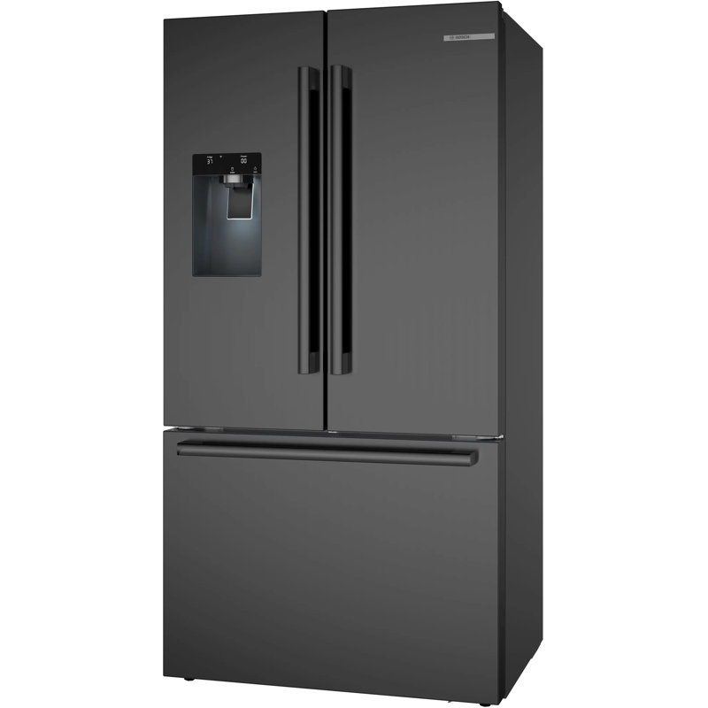 Free-Standing Fridge-Freezer, Black Stainless Steel