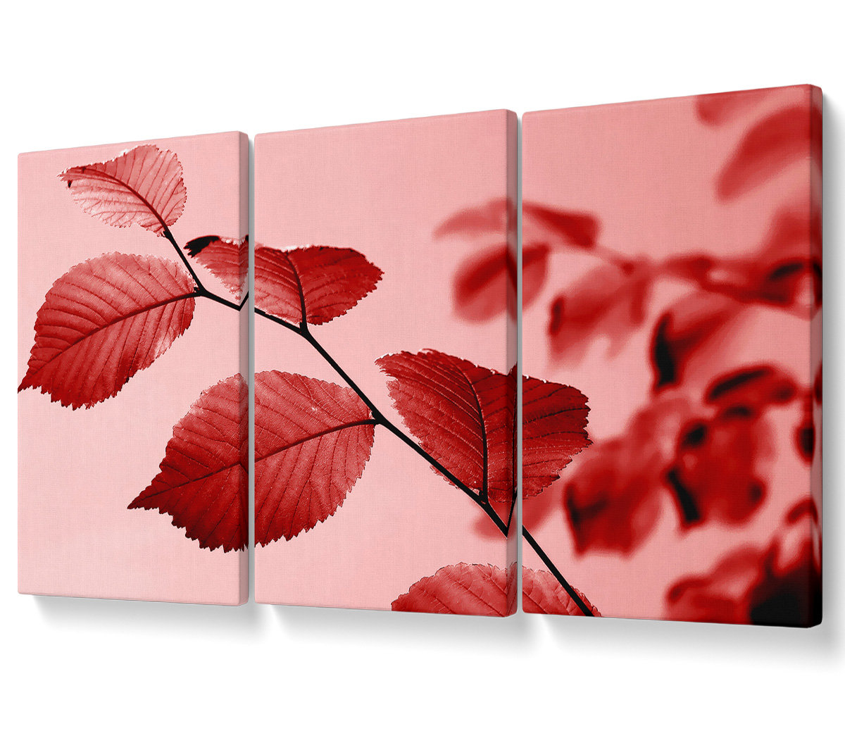 Ebern Designs Red Leaves - 3 Piece Wrapped Canvas Graphic Art | Wayfair ...