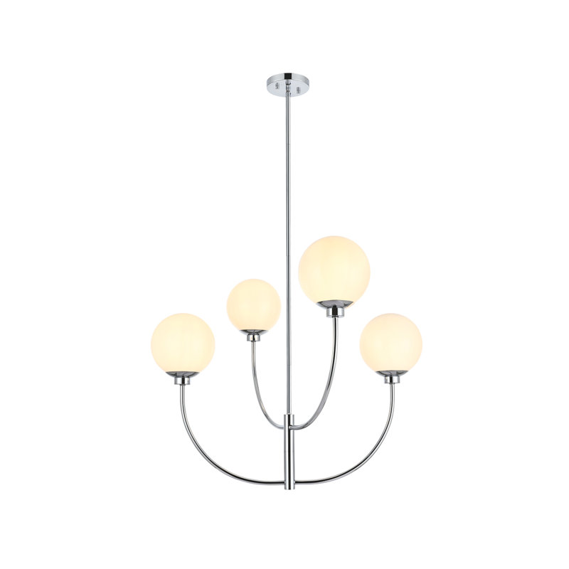 Kyle 4-Light Chandelier, H 25 po x l 30 po x P 30 po, Chrome