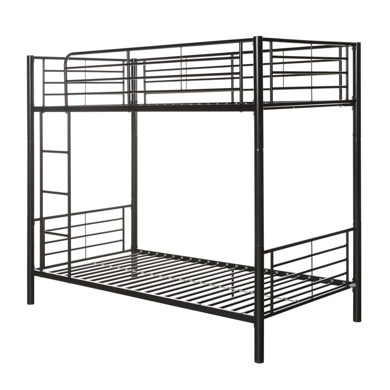 Elisabette Kids Twin Over Twin Bunk Bed, Black