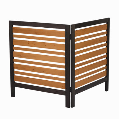 Écran de clôture pour climatiseur extérieur à 2 panneaux, clôture d'intimité en bois pour l'extérieur, patio de jardin l 38 po x H 42 po