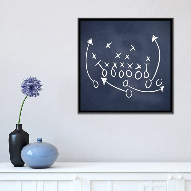 «Scrimmage», impression sur toile, H 18 po x l 18 po x P 1,5 po, Toile avec cadre noir, Pas de tapis