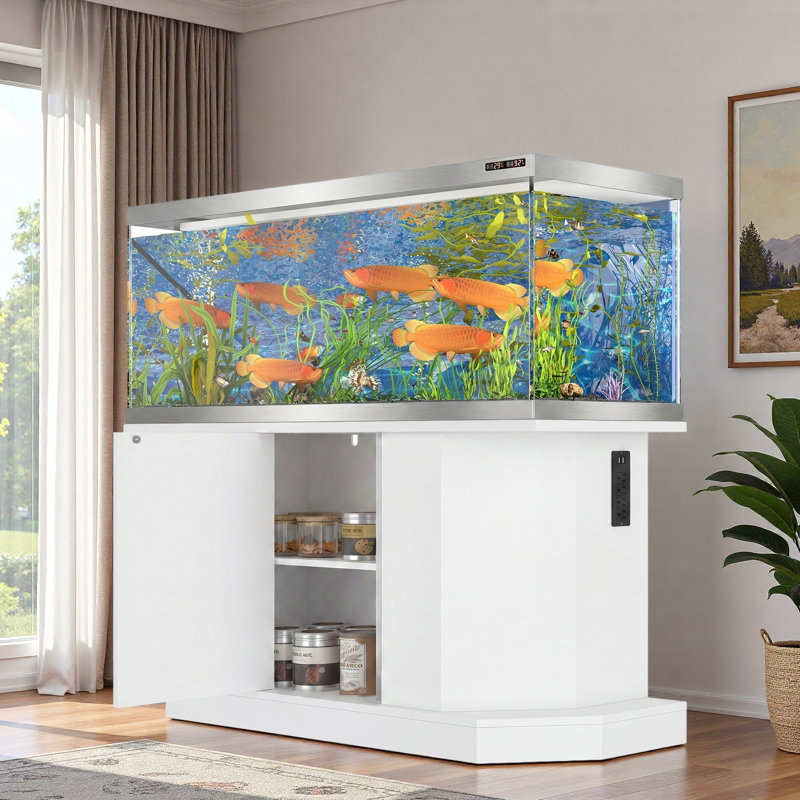Support d'aquarium avec prise de courant et armoire de rangement