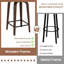 Ensemble de 4 tabourets de bar pivotants de 26 po avec dossier et pieds en bois de noyer, tabouret de bar Mid-Century pour comptoir de cuisine, tabourets de bar en similicuir