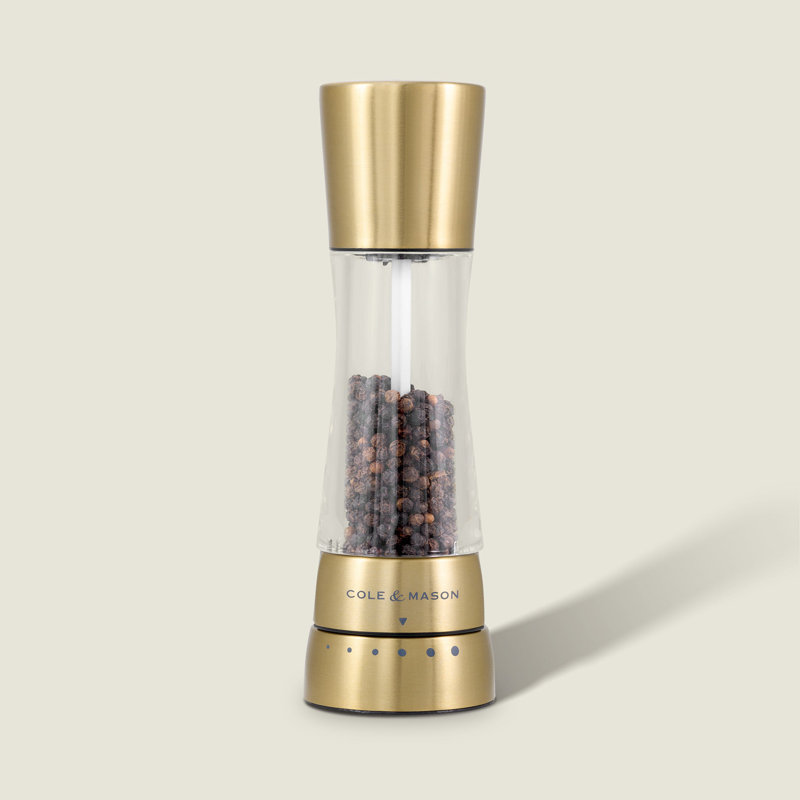 Cole & Mason Derwent Matte Gold Salt& Pepper Mill Set 7.5", Gold, Salt & Pepper Mill Set