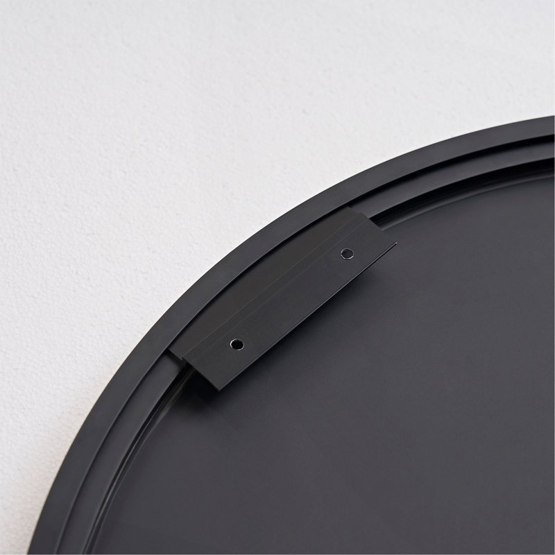 Miroir mural ovale en métal noir, 30 po x 40 po