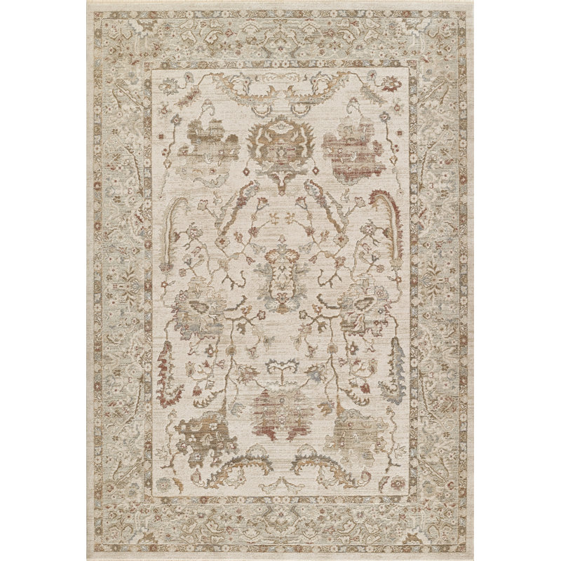Tapis oriental en polyester Bungalow Rose Vaniyah, Rectangle 5 pi 3 po x 7 pi 9 po
