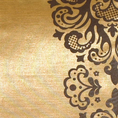 Coussin décoratif scroll Susan, Doré / Brun