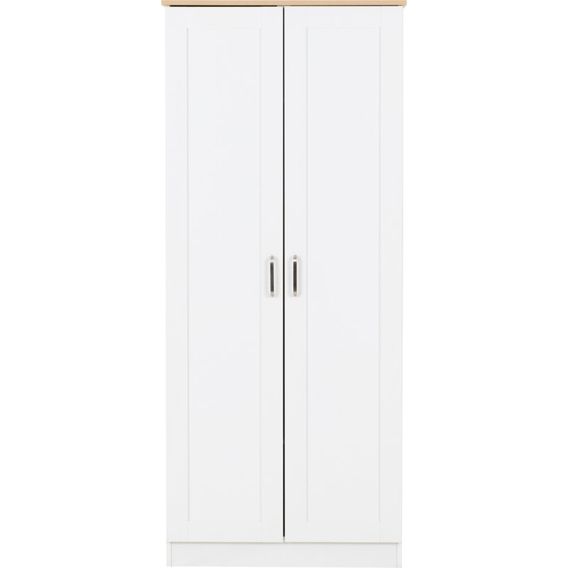 Henryville 2 Door Manufactured Wood Wardrobe, White