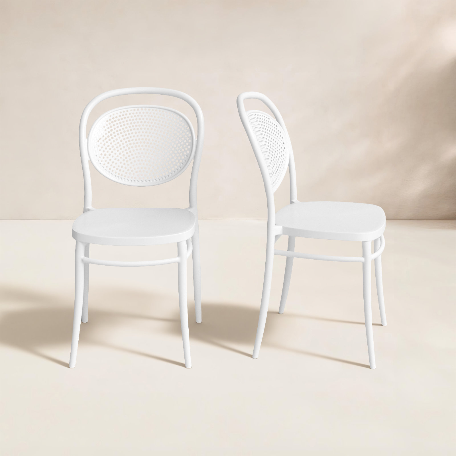 Farrah Stackable Patio Side Chair, White