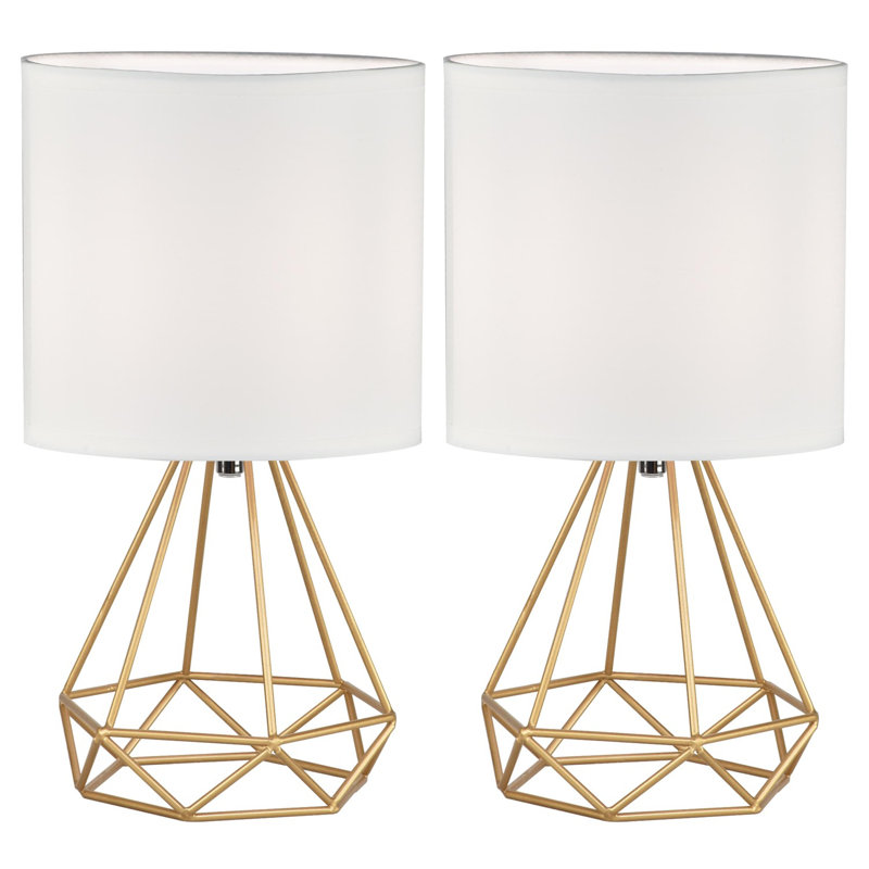 Centerview Metal Table Lamp, Gold, White