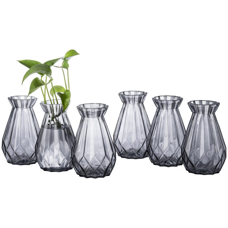 Glass Table Vase, Grey