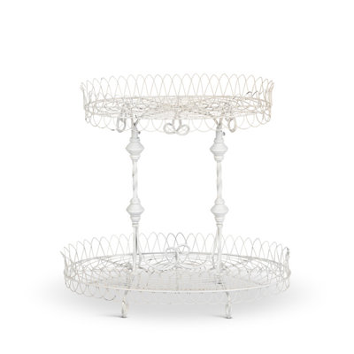 French Wire Stand, Antiqued White