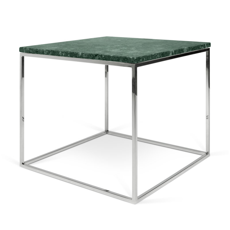Tonya Frame End Table, Green, Chrome