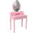 4-Drawer Vanity Desk Set With LED Mirror & Cushioned Stool-885144130
