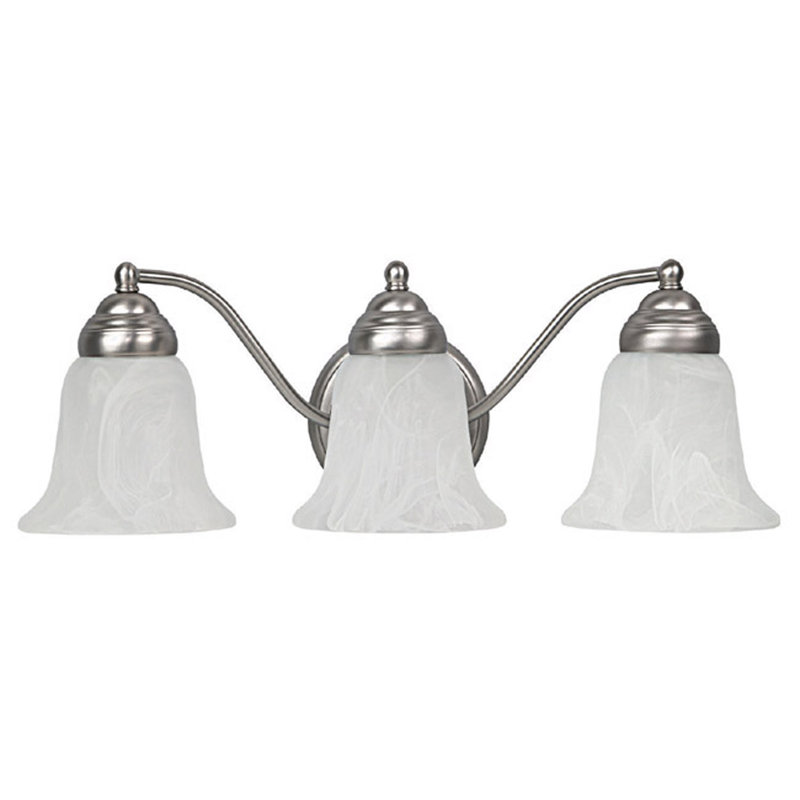 Éclairage pour salle de bain 3 lumières , Nickel mat