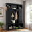 Modern Hall Tree With Adjustable Shelves, Side Cabinets, Top Compartments And Hooks-1244562567