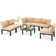 6 - Person Modular Patio Conversation Sets with Cushions