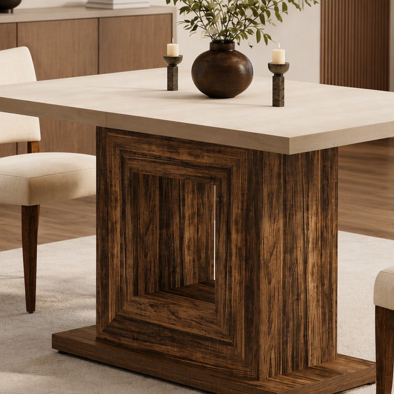 47" Dining Table, Farmhouse Kitchen Dinner Table for 4