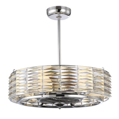 Ikeisha 29" 6-Light Fandelier in Polished Chrome with Remote Control