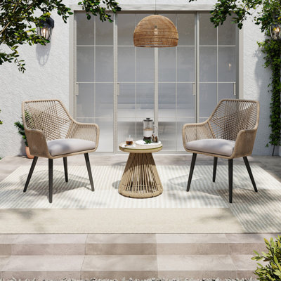 Ensemble de patio d'extérieur 3 pièces avec table basse