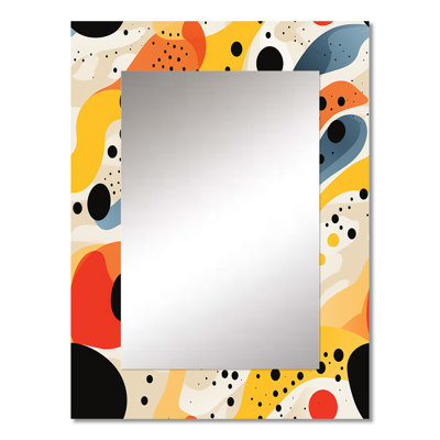 Solok Red Popart Lichtensteins Lines Matrix - Abstract Decorative Wall Mirror, Modern Large Mirror, Printed Metal Art