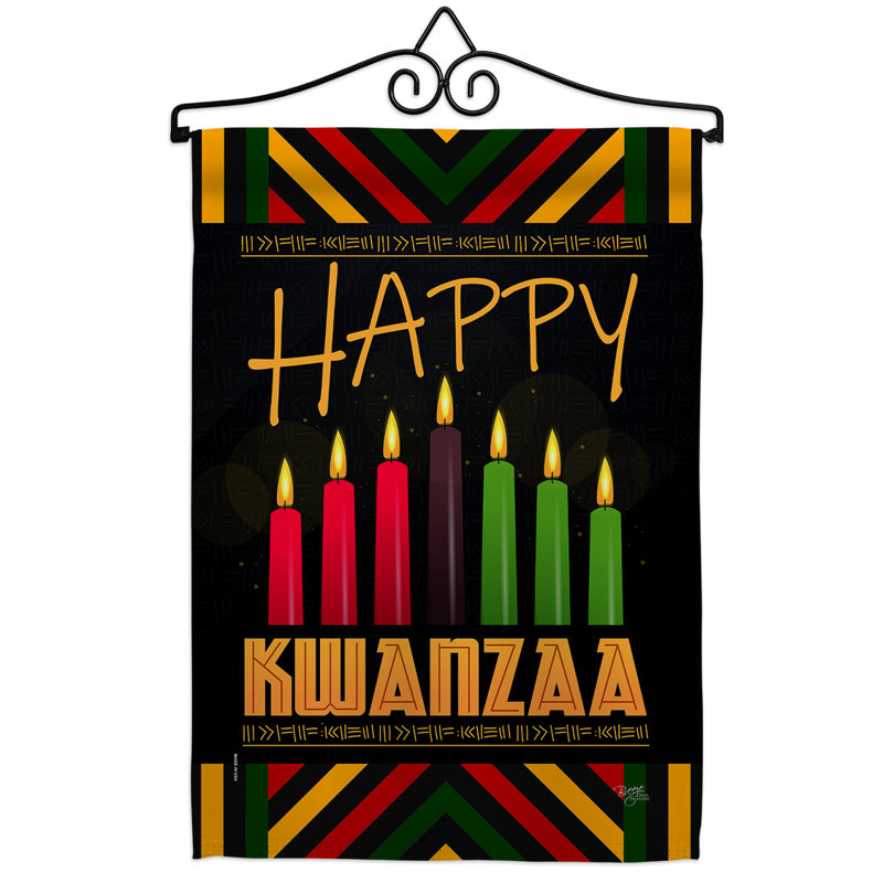 Double Sided 18.5'' H x 13'' W Polyester Kwanzaa Flag Set