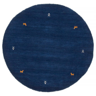 Kashkuli Gabbeh Navy Rug 3'10" x 3'10"