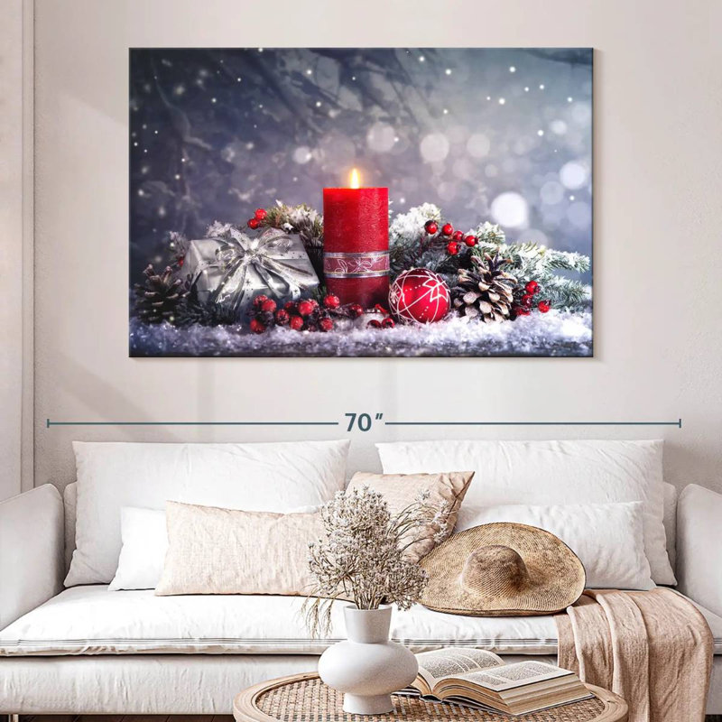 Snowy Advent Decor, 34" H x 51" W